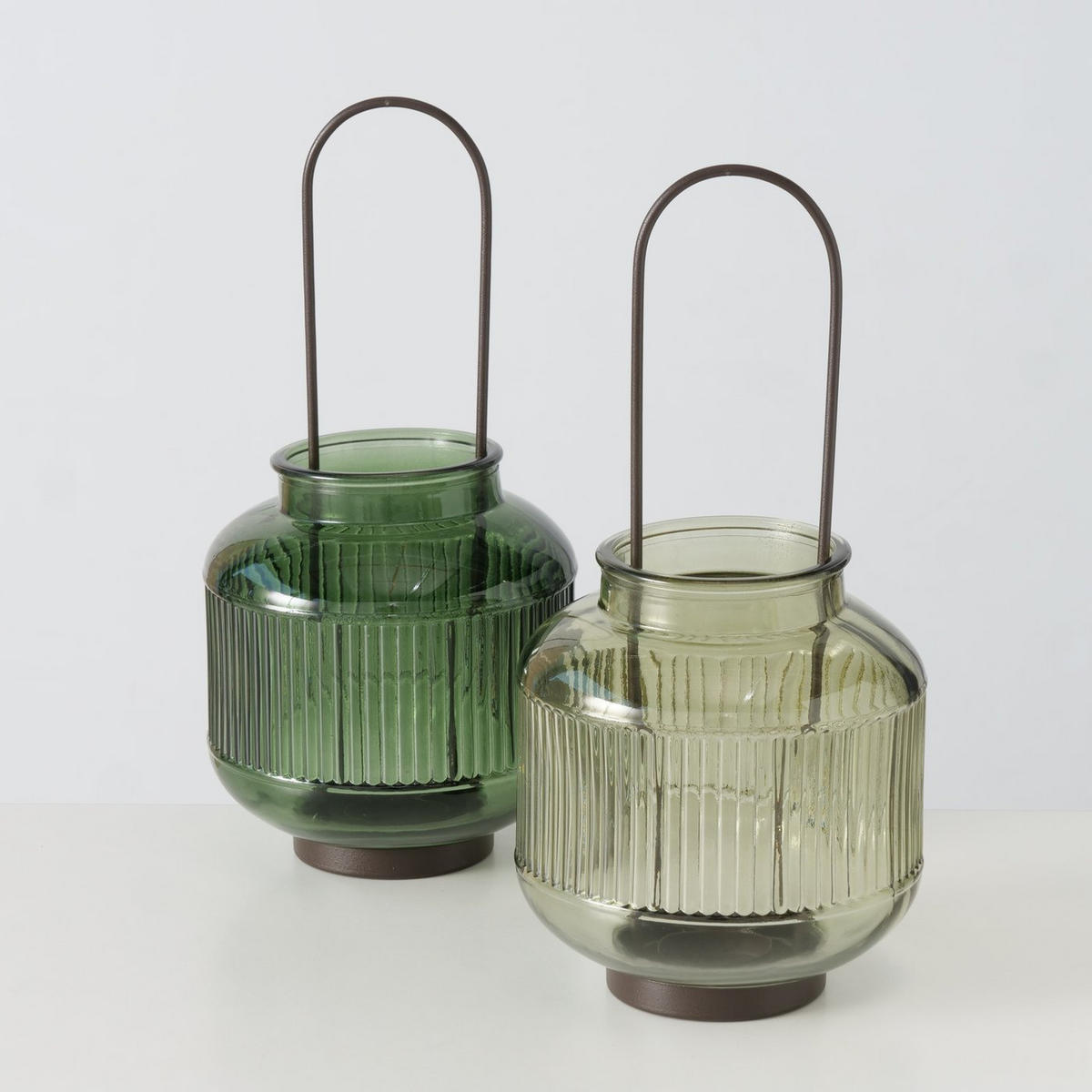 TEELICHTHALTER aus Glas Zenor 15/15/29 cm - Grün, Glas (15/29/15cm) - Boltze Home
