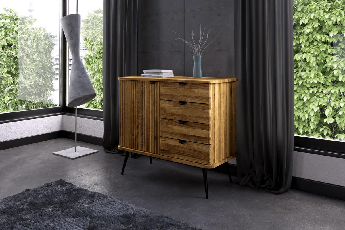 KOMMODE LINA - Wildeiche, Holz (97/87/46cm) - byoak