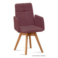 ARMLEHNSTUHL drehbar (2er-Set) Dorey 52x92x60 Eiche geölt/Marsala - Eichefarben/Brombeere, Kunststoff (60/92/52cm) - 58aufmkessel