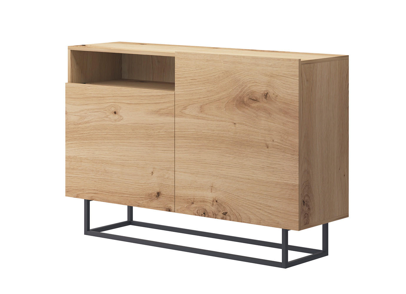 SIDEBOARD Enjoy Artisan Eiche 120 / 37 / 80cm - Eichefarben/Schwarz, Holz/Holzwerkstoff (120/80/37cm) - Feldmann-Wohnen