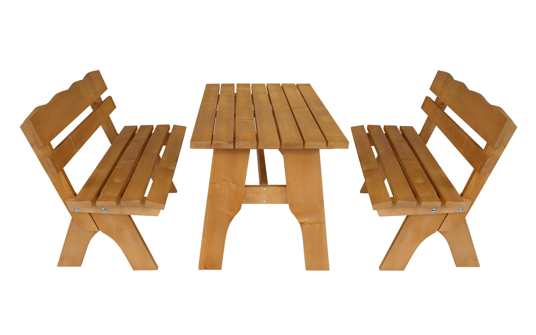 GARTEN-GARNITUR Drieburg 120cm aus Kiefer massiv 3tlg. - Braun, Holz - TPFGarden