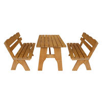 GARTEN-GARNITUR Drieburg 120cm aus Kiefer massiv 3tlg. - Braun, Holz - TPFGarden