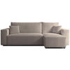 ECKSOFA Scarlo Hellbraun Bouclé-Bezug - Hellbraun/Schwarz, Kunststoff/Textil (244/145cm) - Selsey