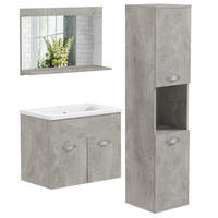 BADEZIMMER 4-teilig DE-17305 Grau - Grau, Holzwerkstoff (30/131.5/30cm) - ComfortXL