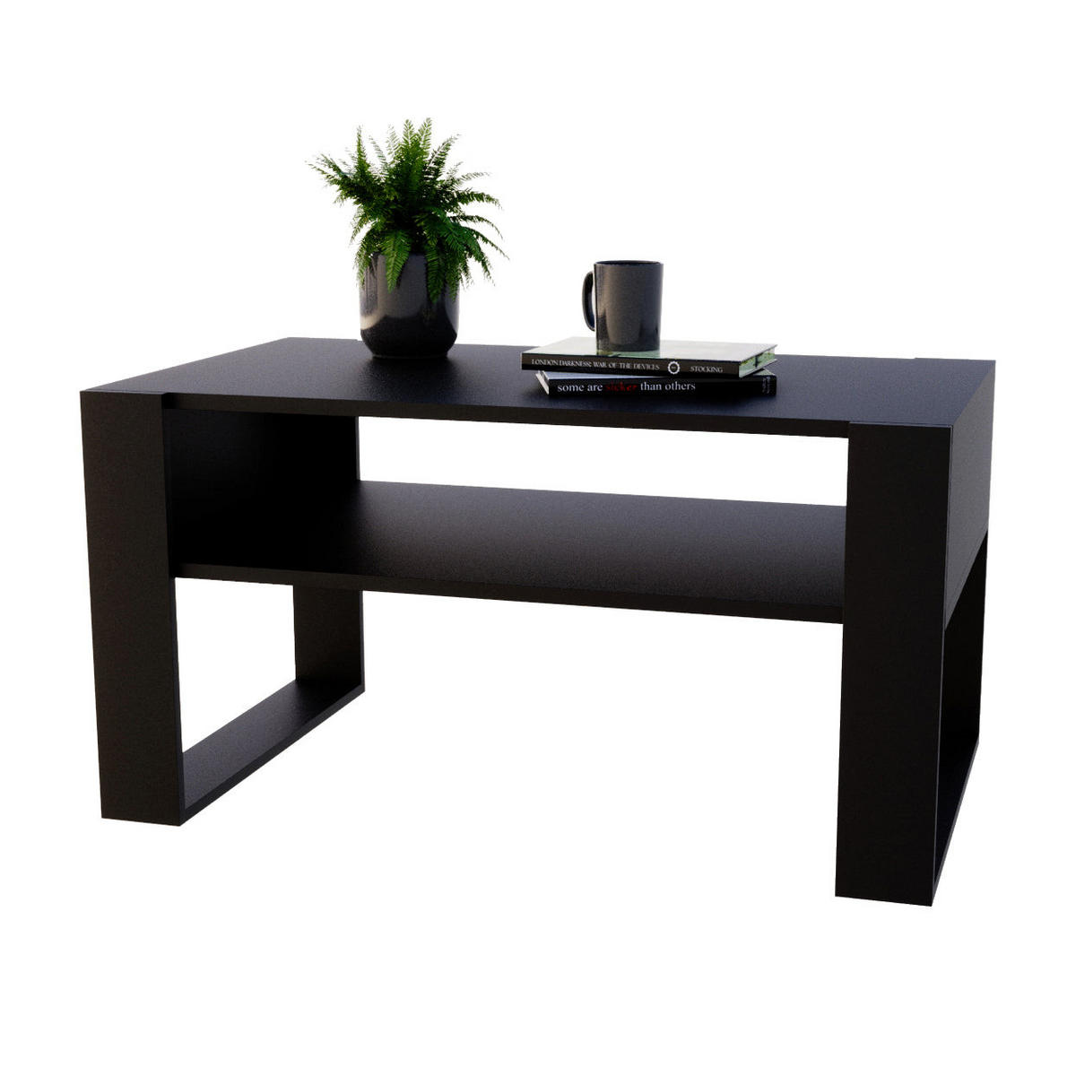 COUCHTISCH KARO 92 - Schwarz, Holz (53.6/92/45cm) - Mat-Haus