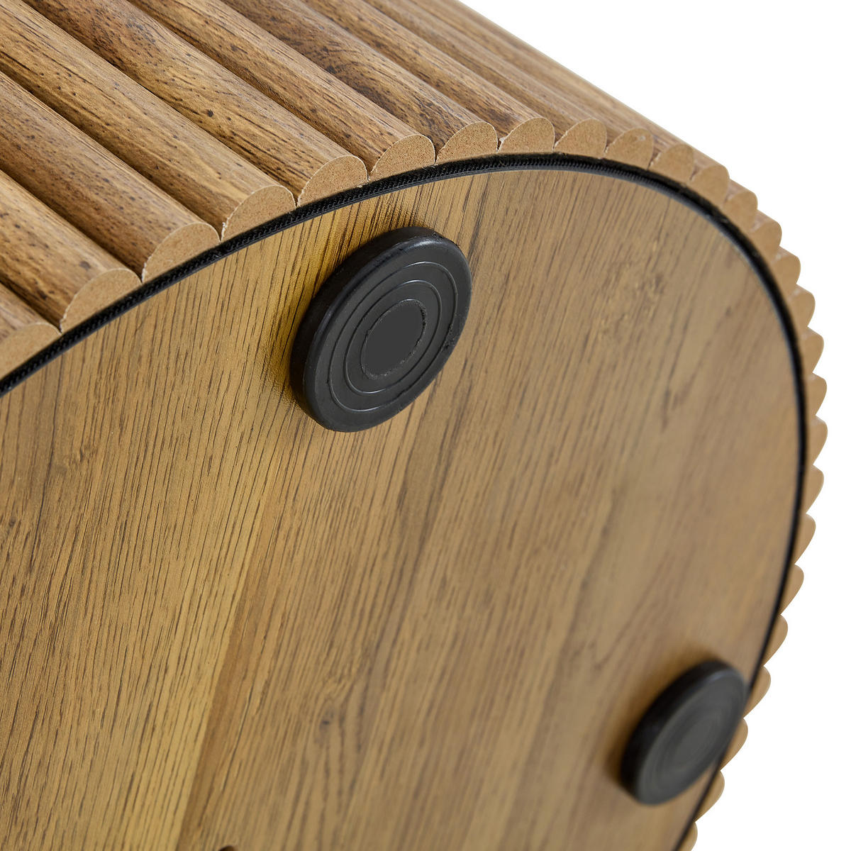 ESSTISCH MDF 6–8 Personen geriffelte Zylinderfüße Wabi Sabi Mid Century Design modern - Naturfarben, Holzwerkstoff (180/90/76cm) - EVRYAE