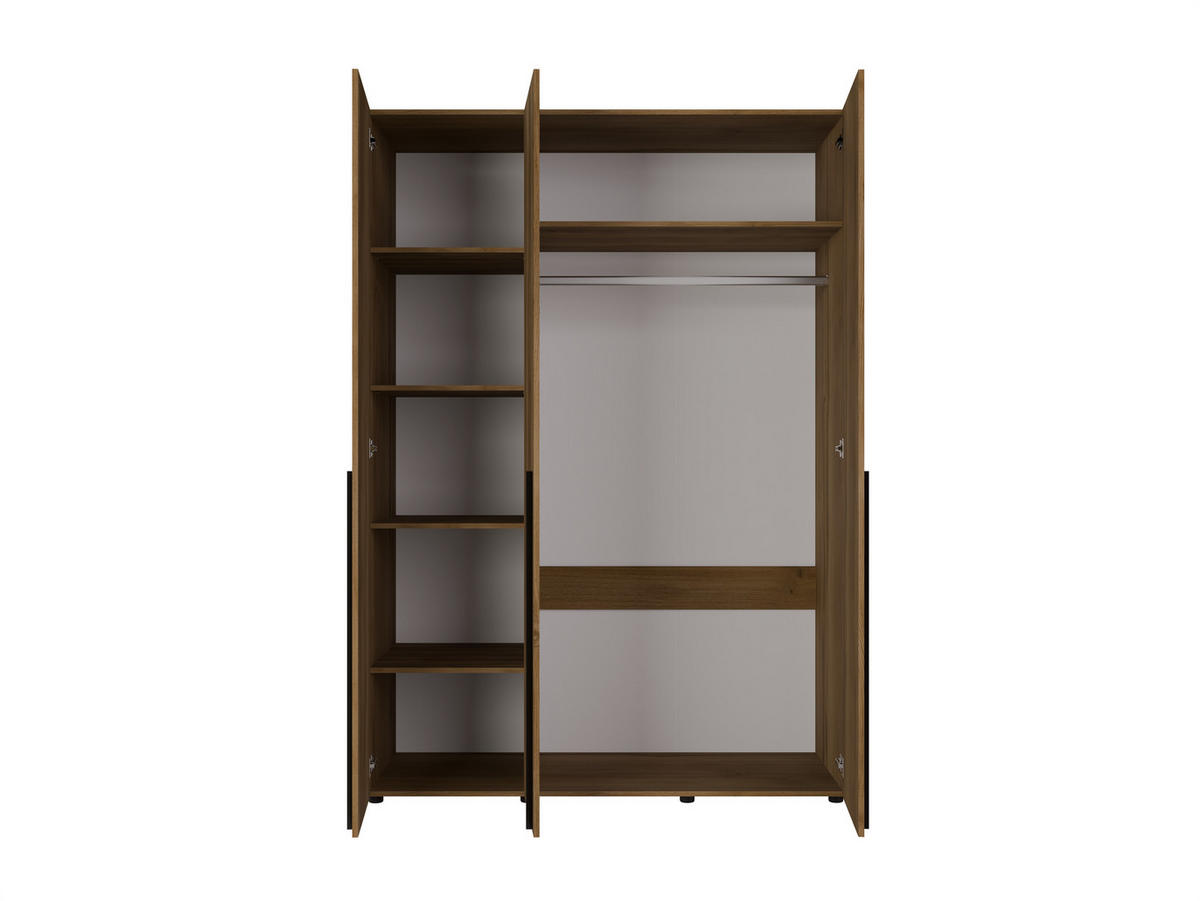 DREHTÜRENSCHRANK Arni Eiche Gold Barock - 150x206x60 cm - Eiche Artisan, Holzwerkstoff (150/206/60cm) - Ravio