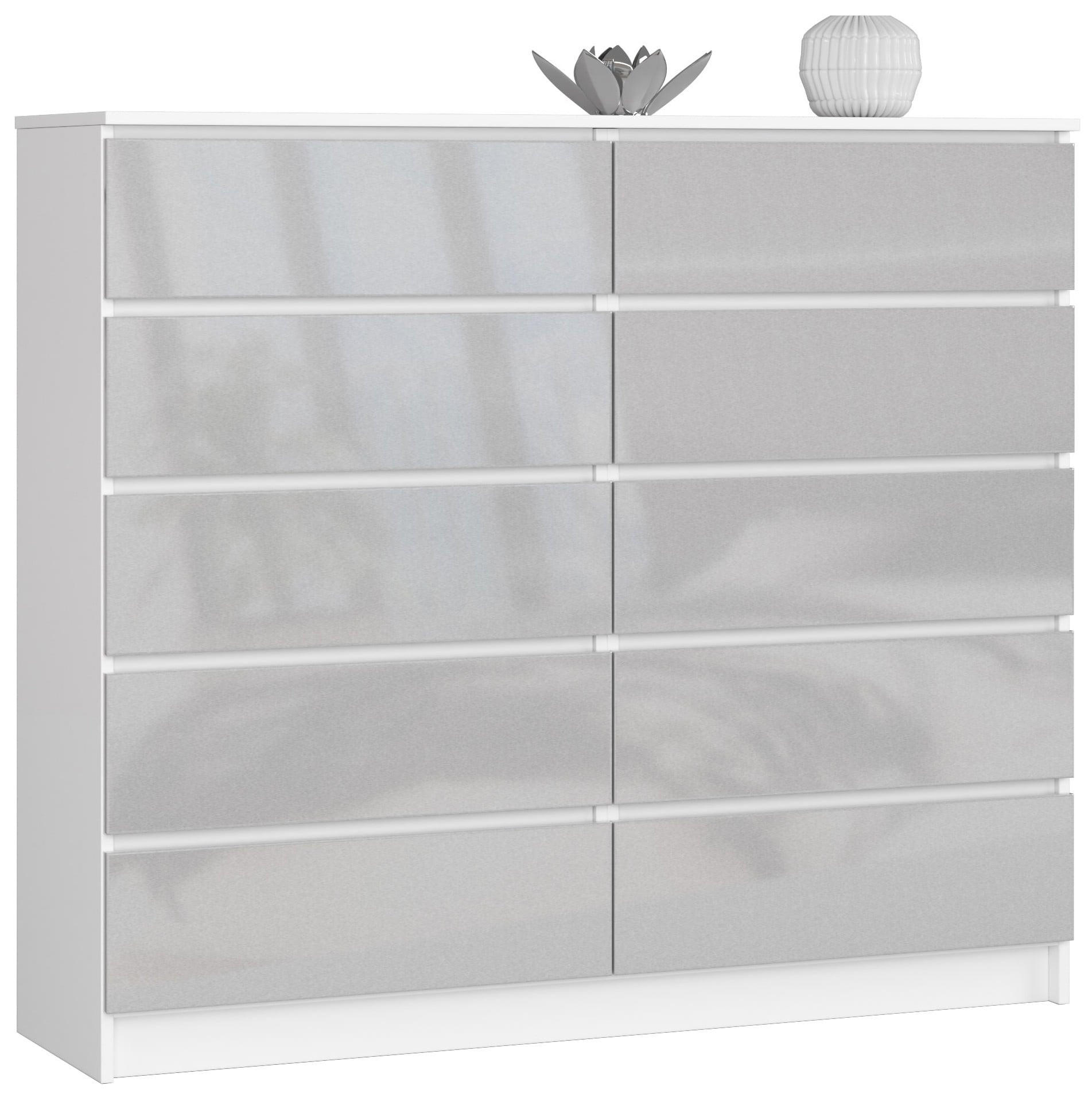 KOMMODE Weiß, Metallisch Glanz 121/138/40 - Weiß, Holzwerkstoff (138/121/40cm) - RAUMHIRSCH FURNITURE