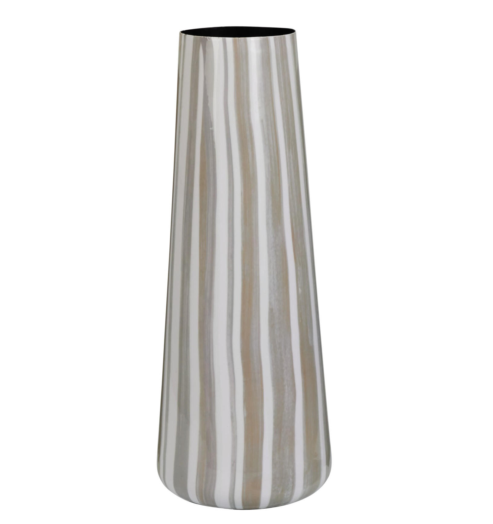 VASE Paski Beige 15/15/40 cm Eisen - Beige, Metall (40cm) - Mondex