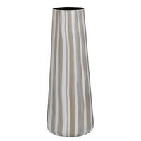 VASE Paski Beige 15/15/40 cm Eisen - Beige, Metall (40cm) - Mondex