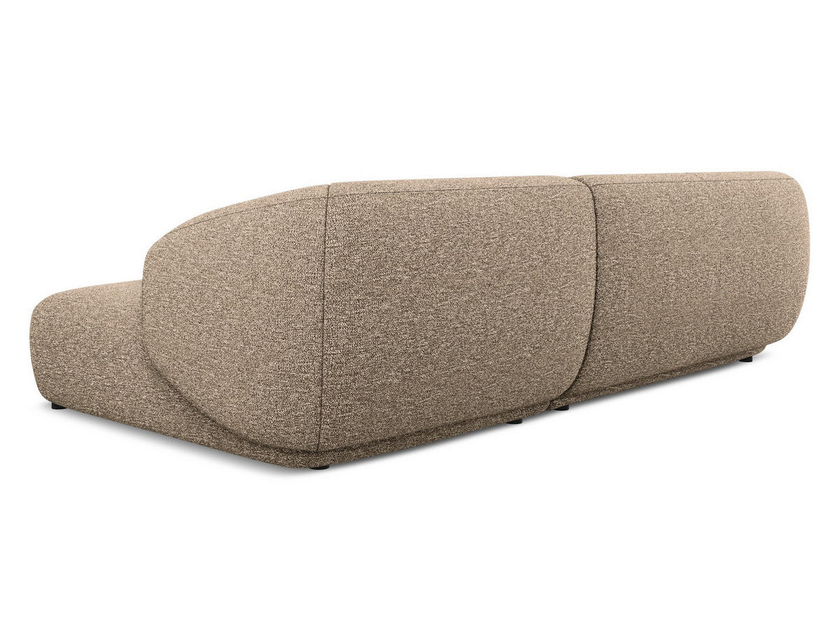 ECKSOFA rechts Strukturstoff Stoff Beige - Blau/Beige, Kunststoff/Textil (280/156cm) - Makamii