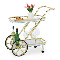 SERVIERWAGEN - Multicolor, Glas/Metall (43/80/85cm) - Relaxdays