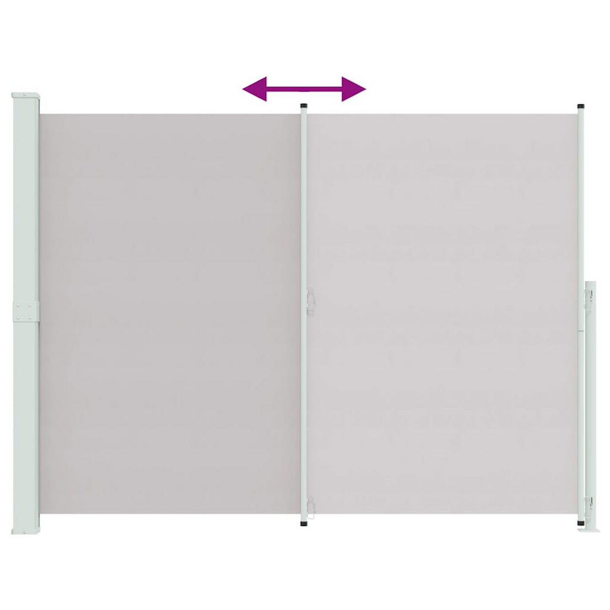 SEITENMARKISE Ausziehbar 220/300 Cm Grau - Grau, Textil (220/300cm) - vidaXL