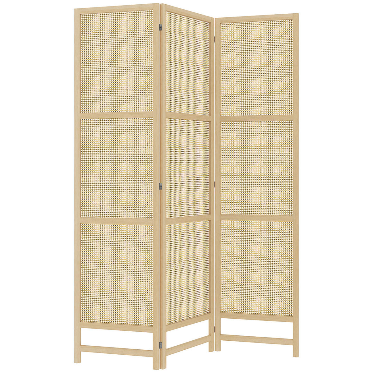 PARAVENT3-TEILIG 135 x 180 cm, Natur - Naturfarben, Kunststoff (135/180/1.7cm) - HOMCOM