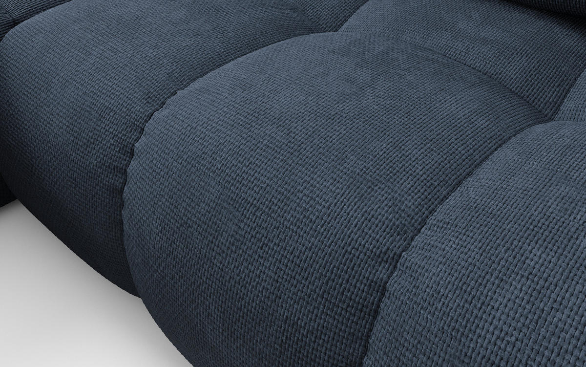 ECKSOFA DUCA L-S Dunkelblau Chenille mit Schlaffunktion - Dunkelblau, Holz (266.5/266.5cm) - MASSENO