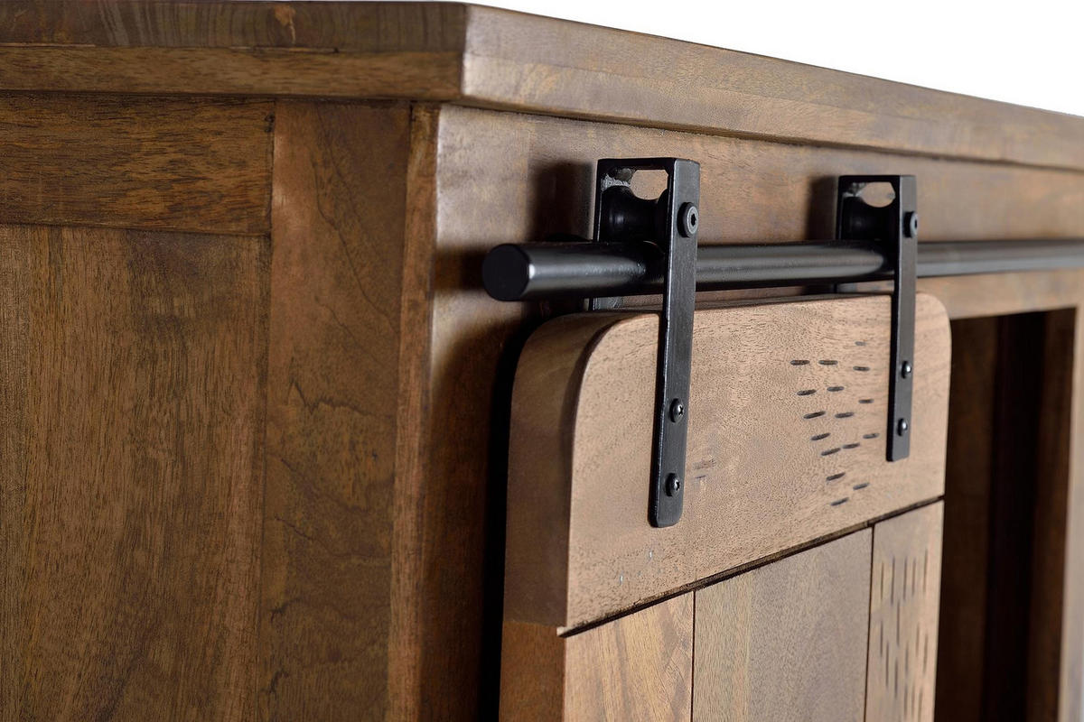 HIGHBOARD aus Mangoholz und Metall - Braun, Holz (45/150/90cm) - Giner y Colomer