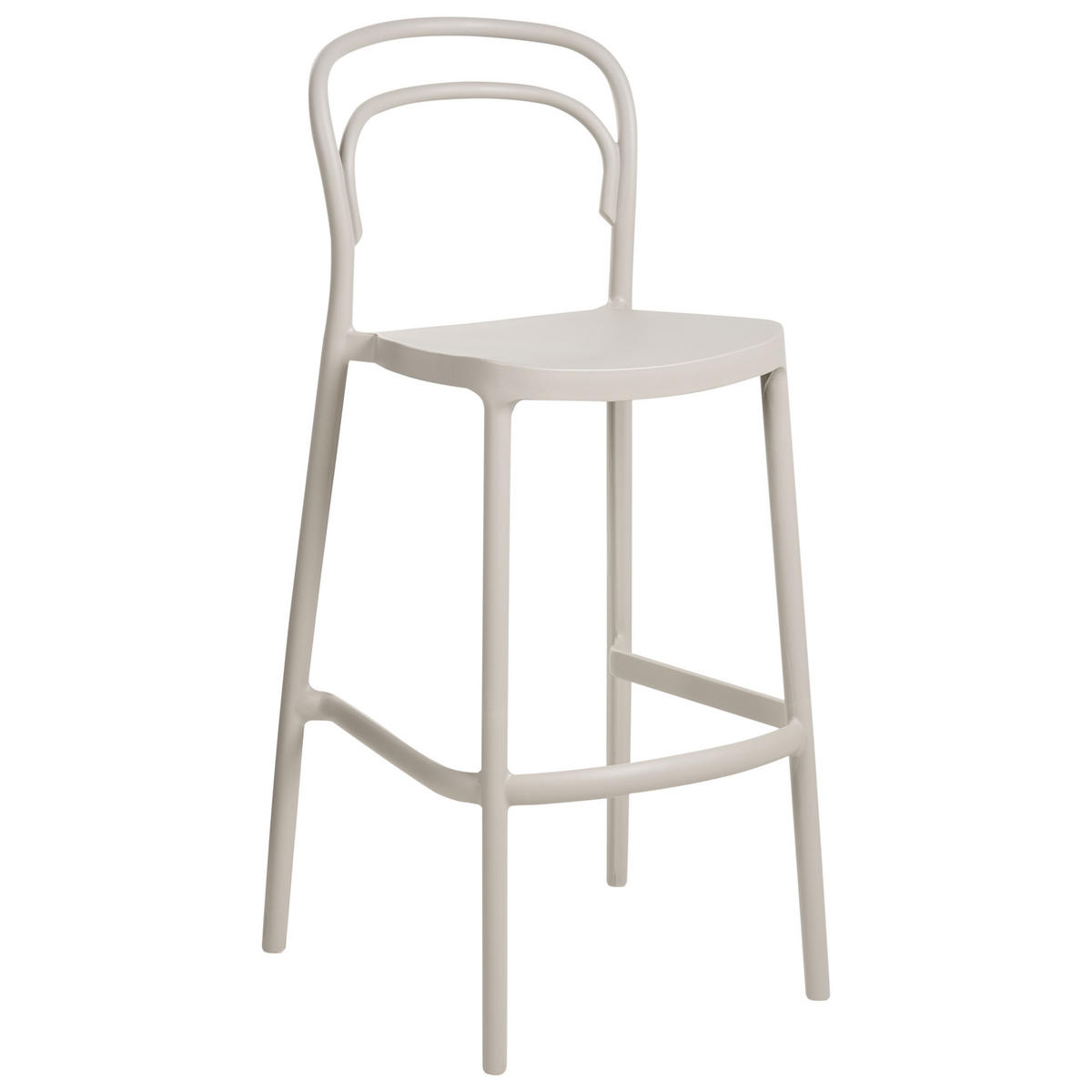 GARTEN-BARHOCKER 2er-Set Beige Porano - Beige, Kunststoff (48/106/48cm) - Beliani