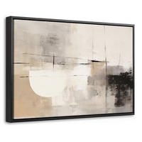 LEINWAND Bilder mit Rahmen - Abstrakt - Kunst - Grau - 60x40 - Hellgrau, Textil (60/40cm) - MuchoWow