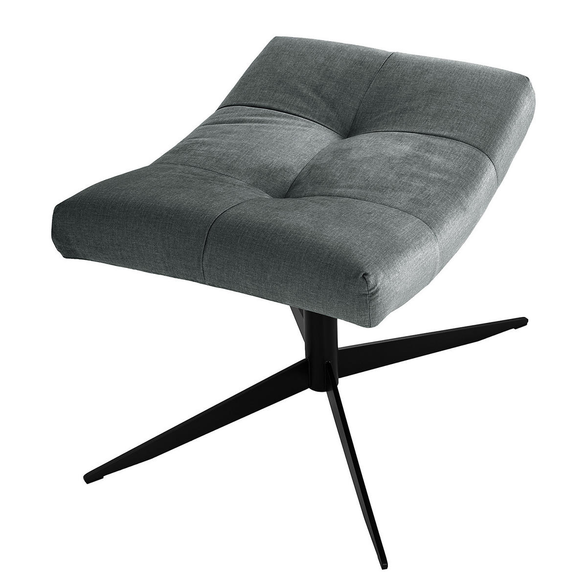 POLSTERHOCKER - Dunkelgrau/Schwarz, Textil/Metall (67/47/50cm) - home24