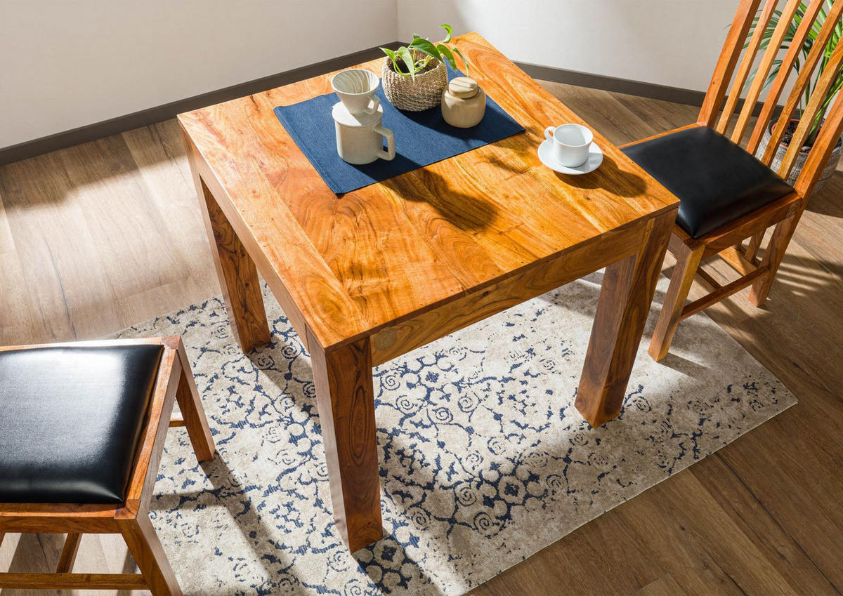 ESSTISCH Akazie 80x80x76 honig lackiert OXFORD #31 - Braun, Holz (80/80/76cm) - Massivmoebel24