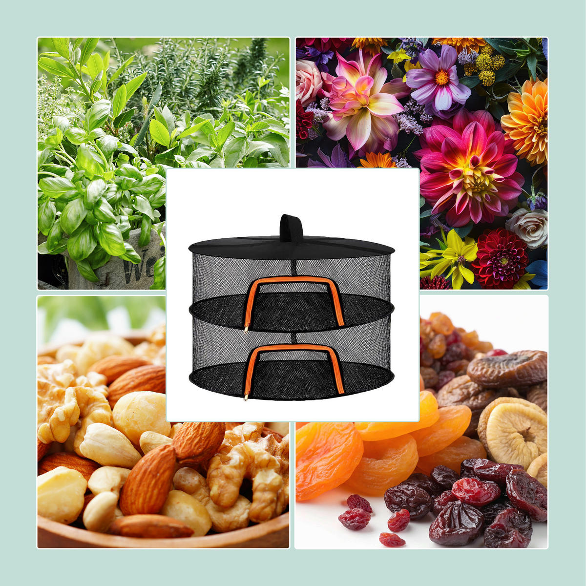 TROCKENNETZ - Schwarz, Textil/Metall (60/40/60cm) - Relaxdays