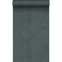 TAPETE Querschnitte von Baumstämmen 53 cm x 10.05 m - Grün, Papier (53/1000cm) - Origin Wallcoverings