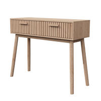 KONSOLE geriffelt Holz braun - Naturfarben, Holz (35/80/100cm) - LEBENLANG