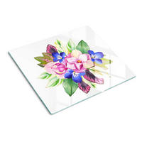 GLASPLATTE 60x52 cm Blumenstrauß - Multicolor, Glas (60/0.4/52cm) - TULUP