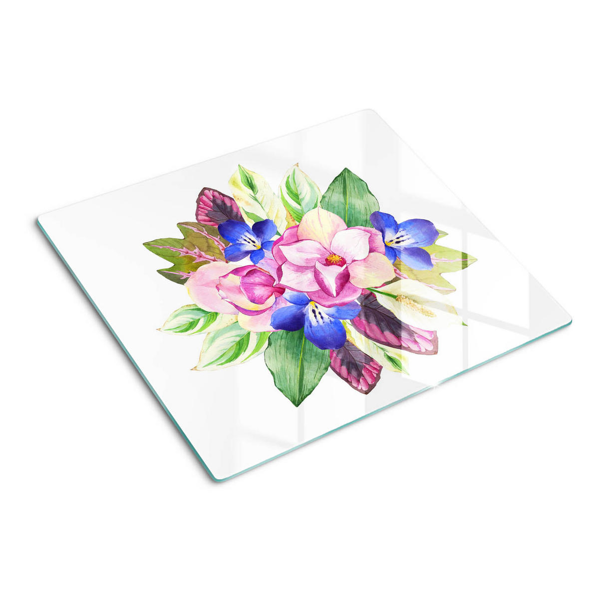 GLASPLATTE 60x52 cm Blumenstrauß - Multicolor, Glas (60/0.4/52cm) - TULUP