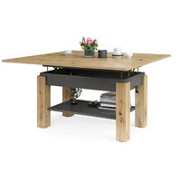 COUCHTISCH rechteckig Eiche Artisan - Anthrazit ausziehbar höhenverstellbar - Anthrazit/Eiche Artisan, Holzwerkstoff (65/130/60cm) - designimpex