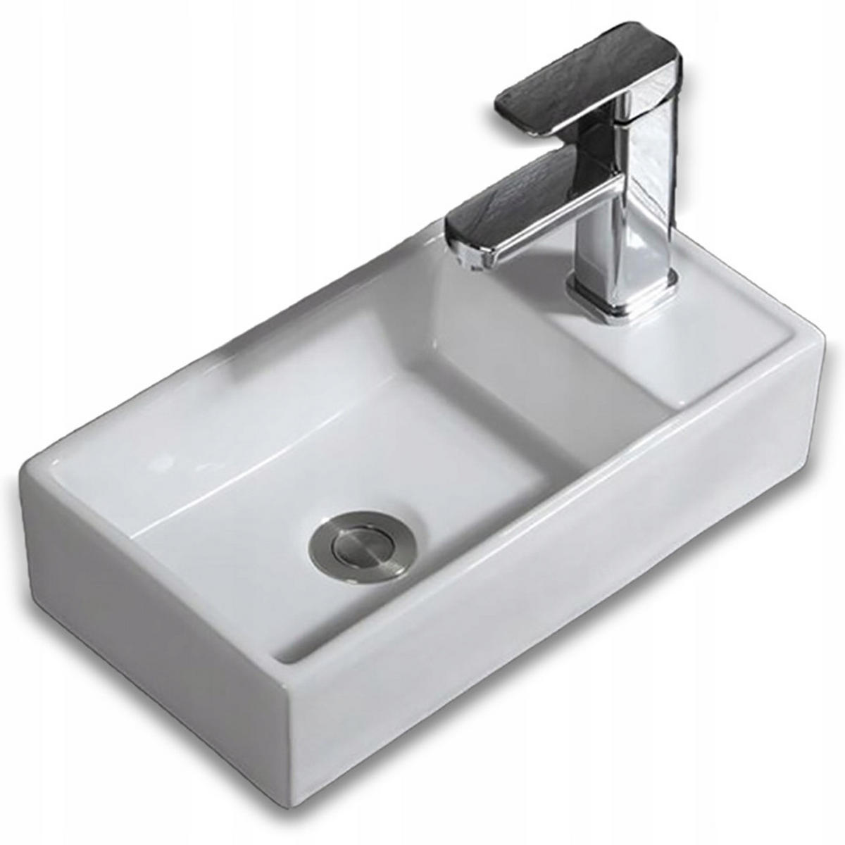 SOCKELWASCHTISCH, weiß, 40/22/10 cm - Weiß, Keramik (40/10/22cm) - Rebiko