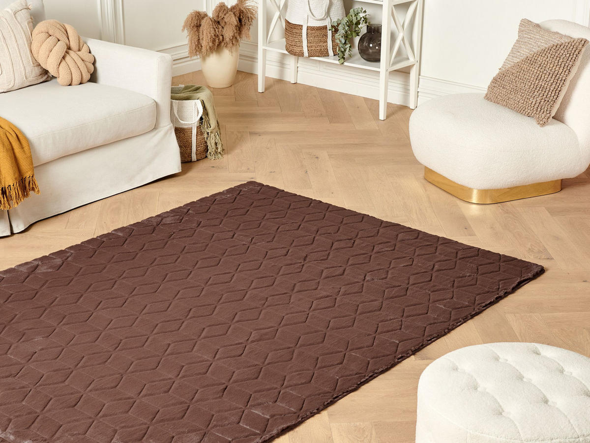 SHAGGY-KUNSTFELLTEPPICH Thatta 230/160 cm - Braun, Kunststoff (160/230cm) - Beliani