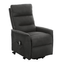 FERNSEHSESSEL - Mit Aufstehhilfe - Microfaser - Anthrazit - Anthrazit/Schwarz, Textil/Metall (67/102/87cm) - home24