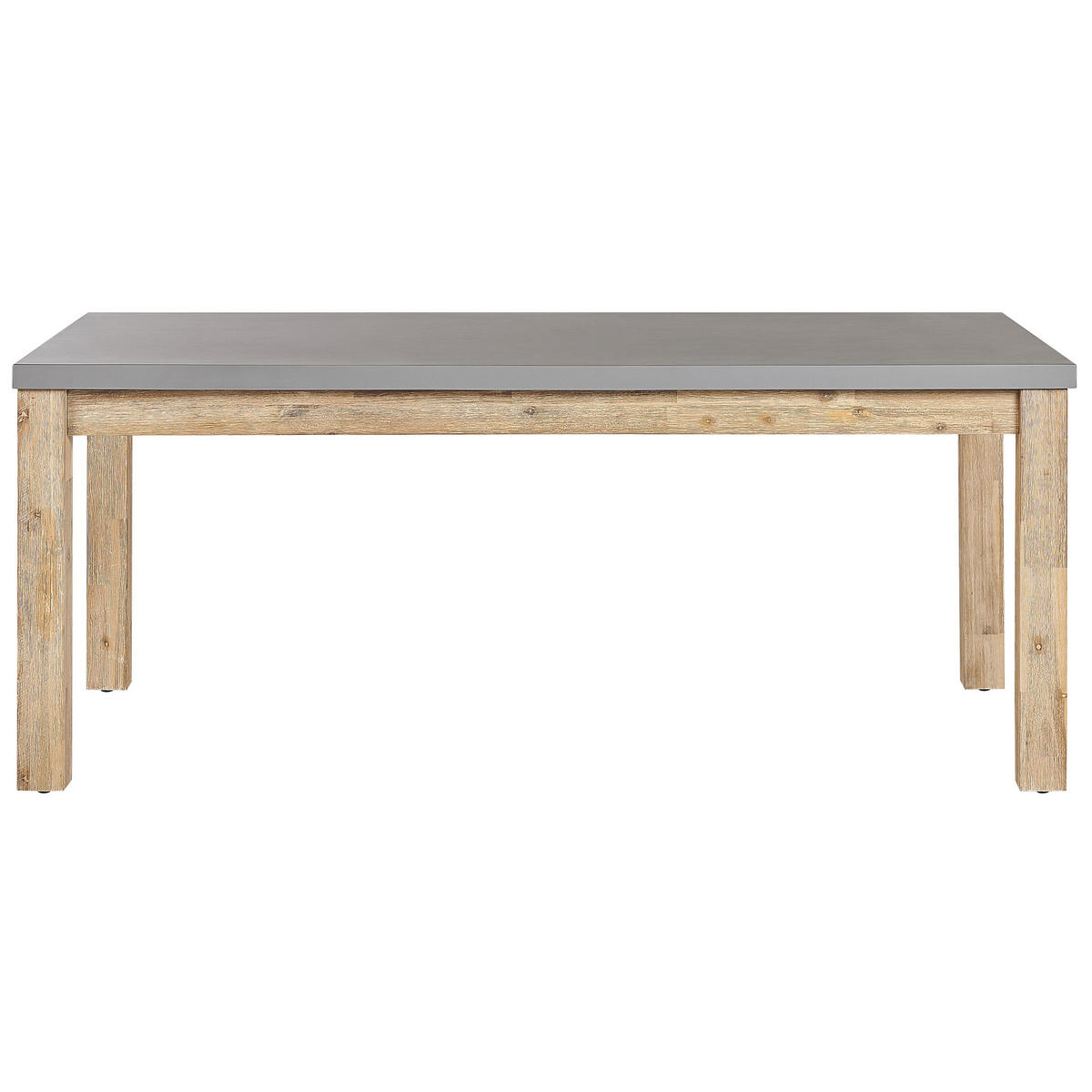 GARTENTISCH Beton/Akazienholz 180/90 cm Ostuni - Hellbraun/Grau, Stein (90/180/75cm) - Beliani