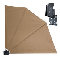 SICHTSCHUTZFÄCHER 140x140 cm Beige mit Easy Mount Wandplatte - Beige, Metall (2/140cm) - QUICK STAR