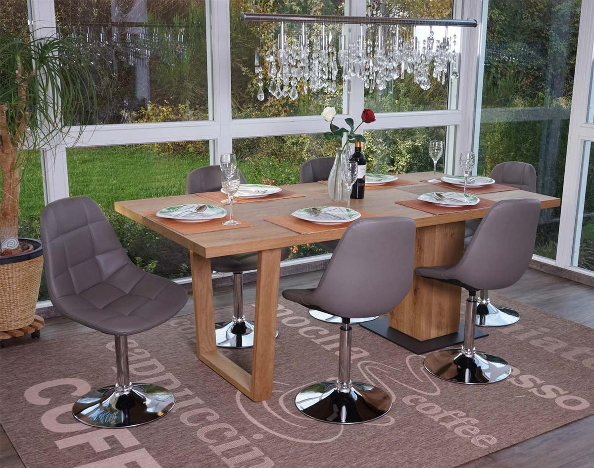 ESSZIMMERSTUHL 84x47x50cm Sitzhöhe 46cm Retro 50er Jahre Design Kunstleder Taupe-Grau - Taupe, Kunststoff (47/84/50cm) - CHEFGASTRO