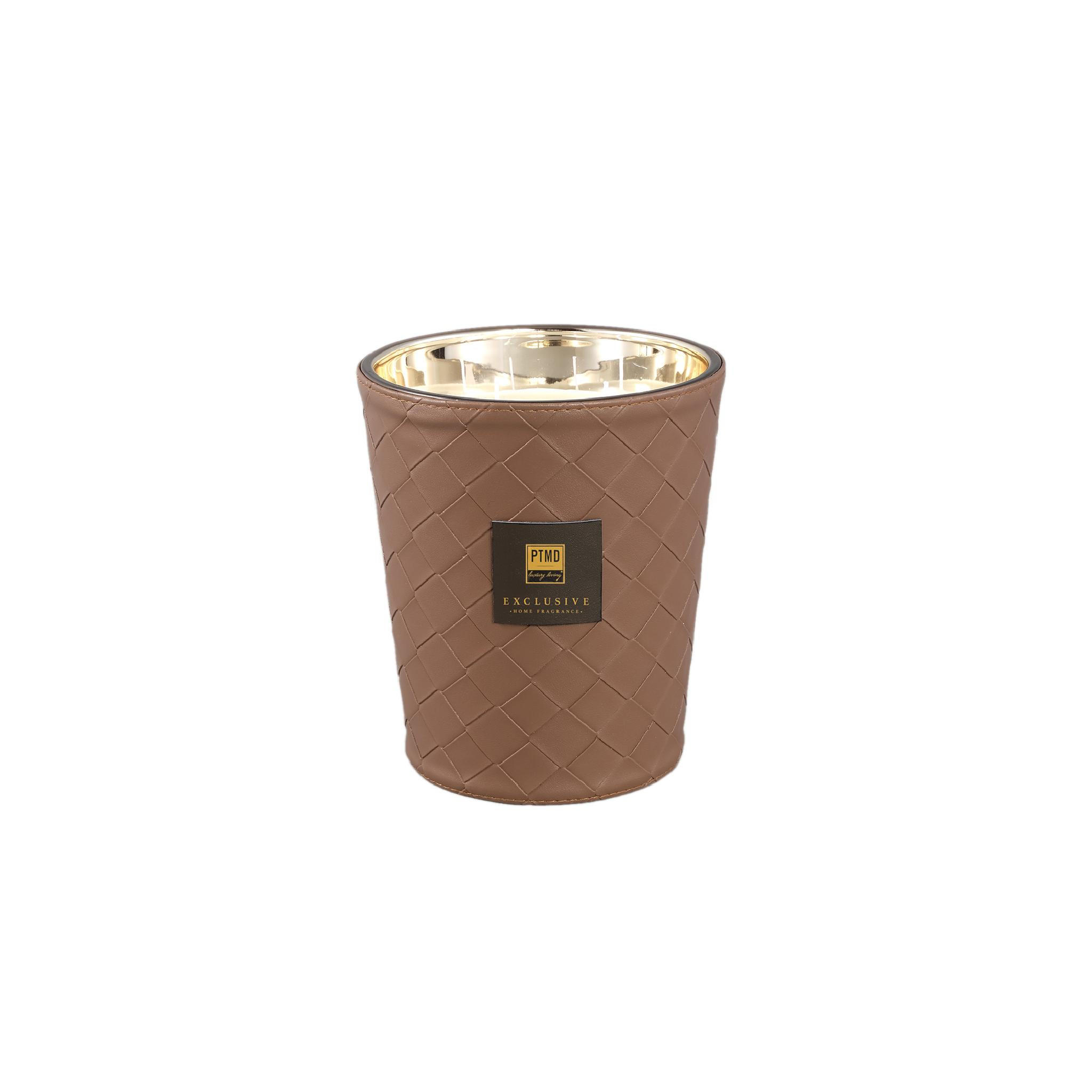DUFTKERZE Ptmd Braun 14/14/17.5cm - Braun, Glas (17.5cm) - PTMD Collection