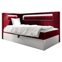 BOXBETT Gold Junior 3, Seite zum Öffnen des Bettkastens: Links - Rot/Weiß, Holz (80/200cm) - MIRJAN24
