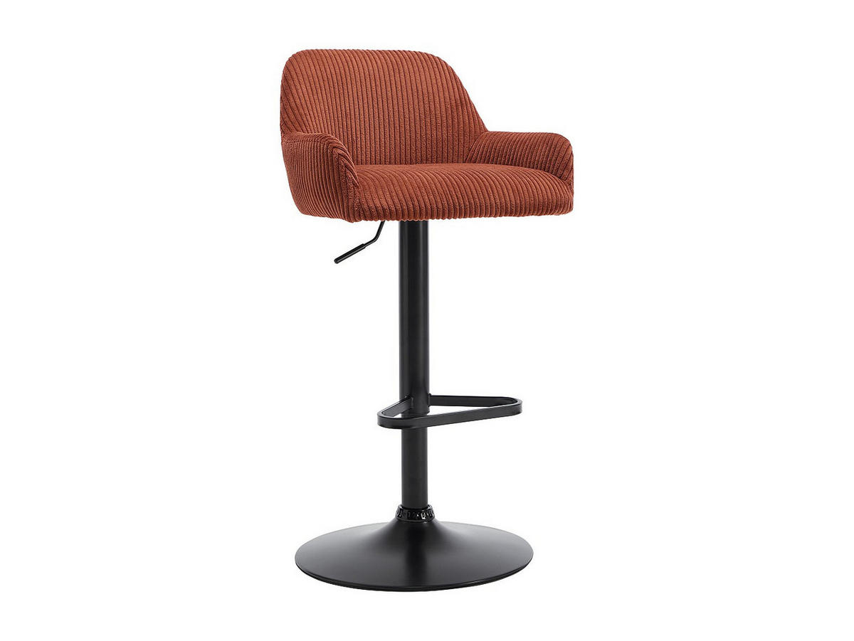 BARHOCKER 2er-Set höhenverstellbar - Cord & schwarzes Metall - Terrakotta - LILIYA - Braun, Textil (51/102/49cm) - Vente-Unique