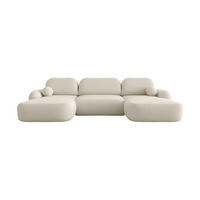 WOHNLANDSCHAFT MOLLY U TERRA FROTTE 01 mit Schlaffunktion - Beige, Textil (366/94/175cm) - Bedante