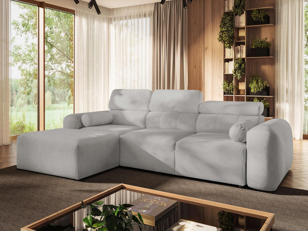 ECKSCHLAFSOFA Volare I, Seite: Links - Hellgrau, Holz/Textil (269/182cm) - MIRJAN24
