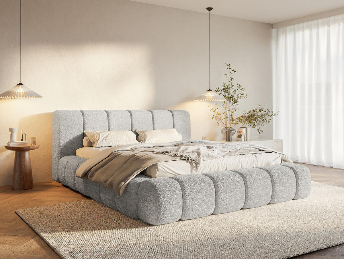 POLSTERBETT Goa 140x200 cm, Grau - Grau, Textil (140/200cm) - Fedve