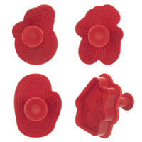 AUSSTECHFORMEN-SET Weihnachten Stempel 4-teilig Rot - Rot, Kunststoff (5/5/6.5cm) - Orion 