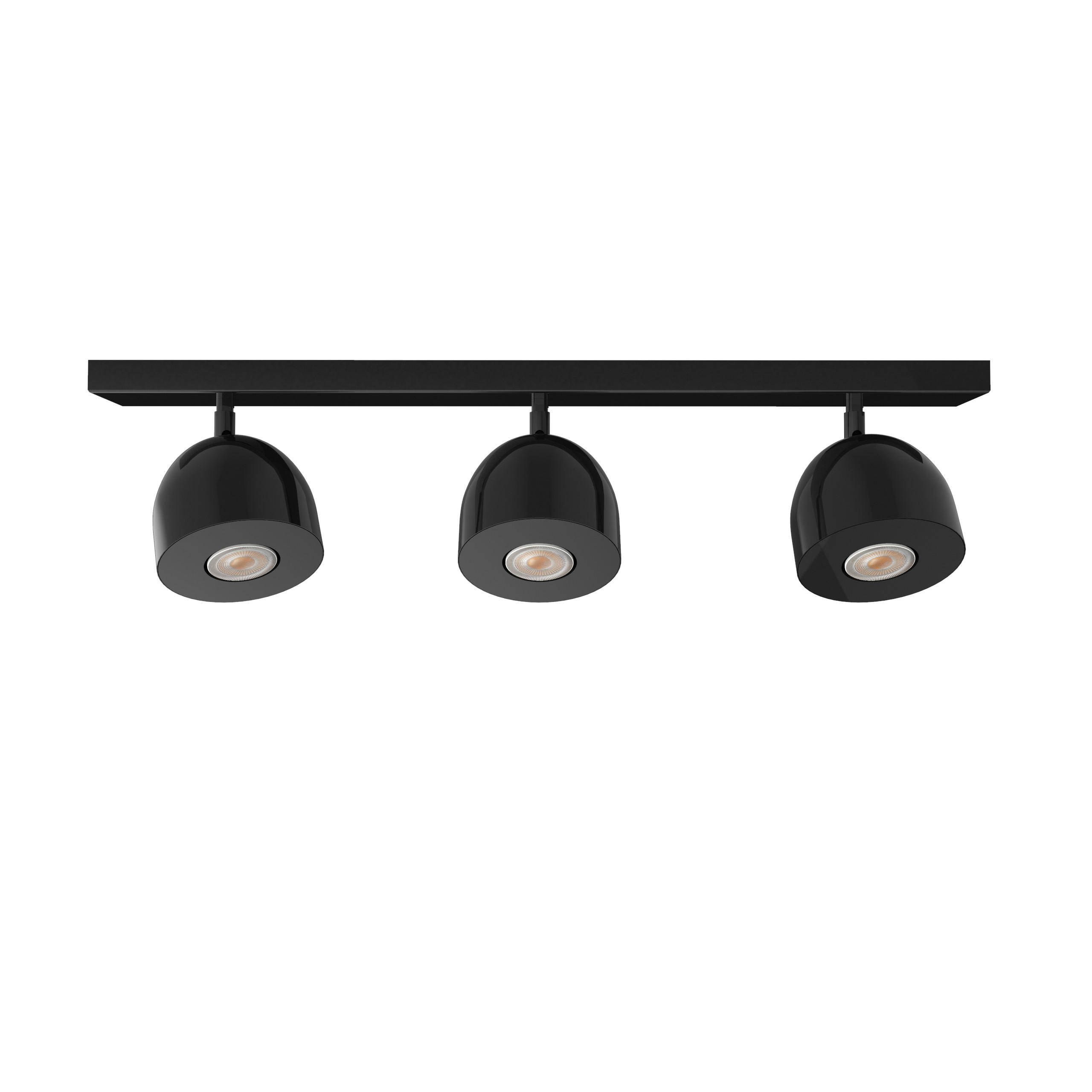 DECKENLEUCHTE Campanella X3 - Schwarz Hochglanz, Metall (6.5/69/18cm) - Lumicom