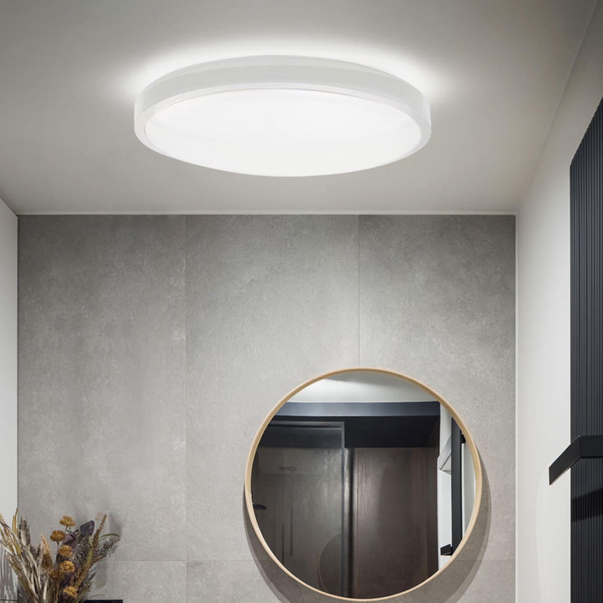 LED DECKENLEUCHTE rund Weiß - Weiß, Kunststoff (25/25/6.3cm)