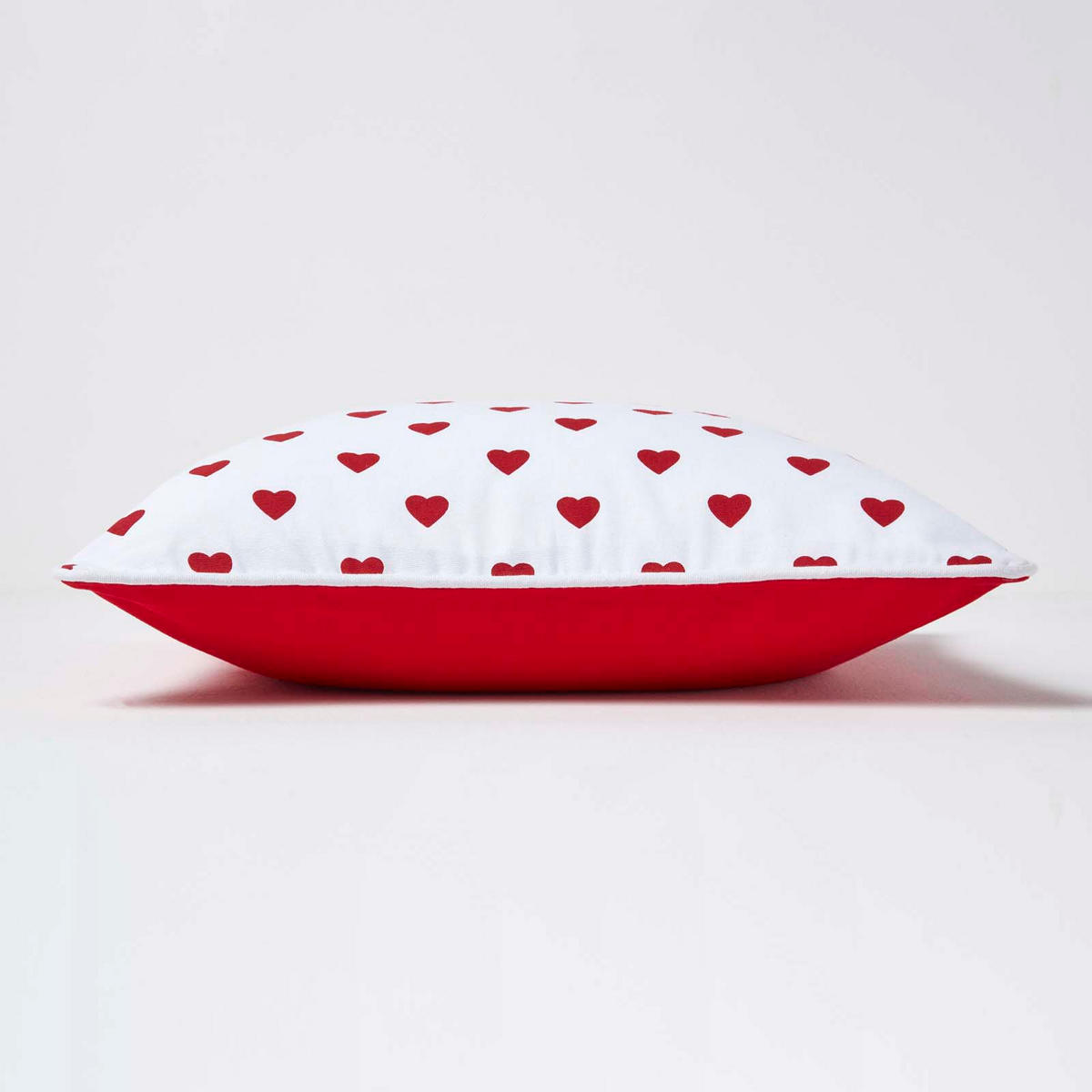 KISSENHÜLLE Herzen 45/45 cm, 100% Baumwolle - Rot, Textil (45/45cm) - Homescapes