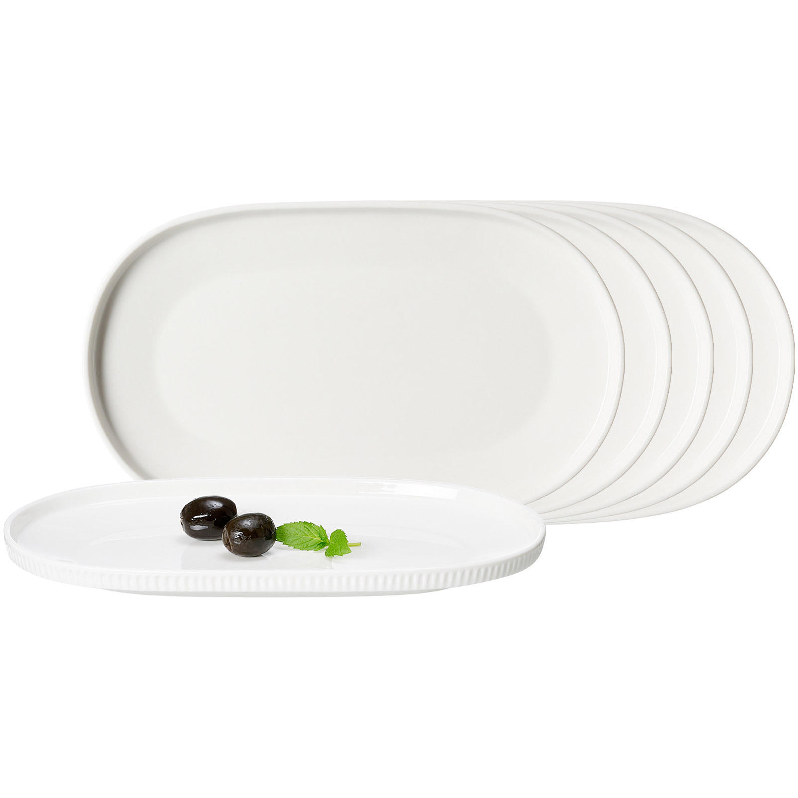SERVIERPLATTEN Kelly weiß 23,5 x 14 cm 6er Set - Weiß, Keramik (14/2/23.5cm) - Ritzenhoff Breker
