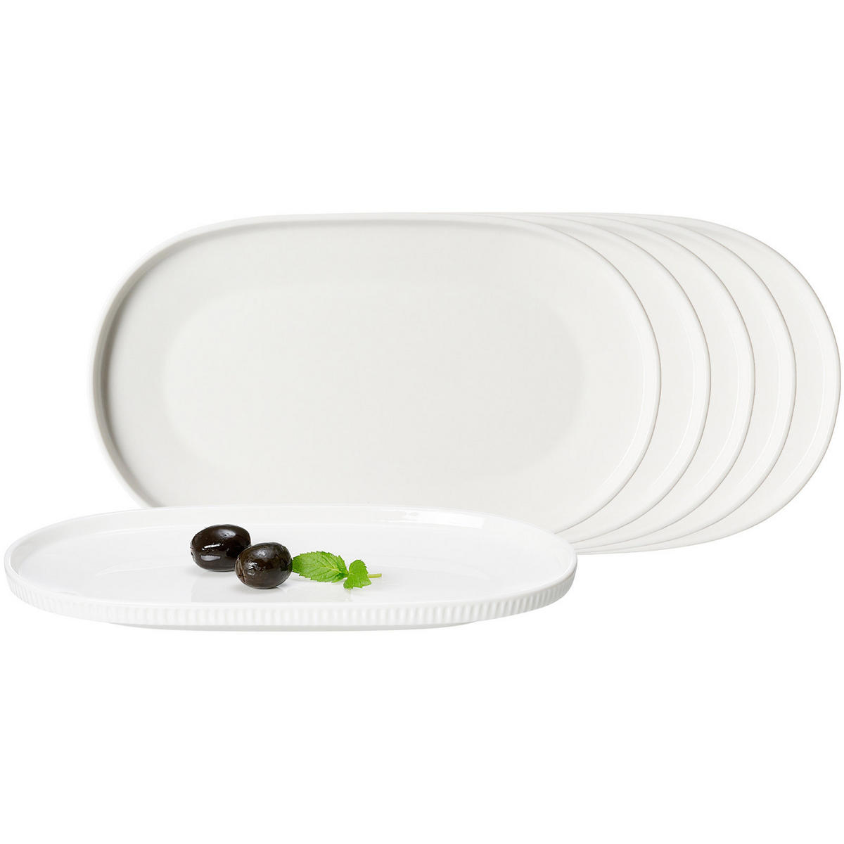 SERVIERPLATTEN Kelly weiß 23,5 x 14 cm 6er Set - Weiß, Keramik (14/2/23.5cm) - Ritzenhoff Breker