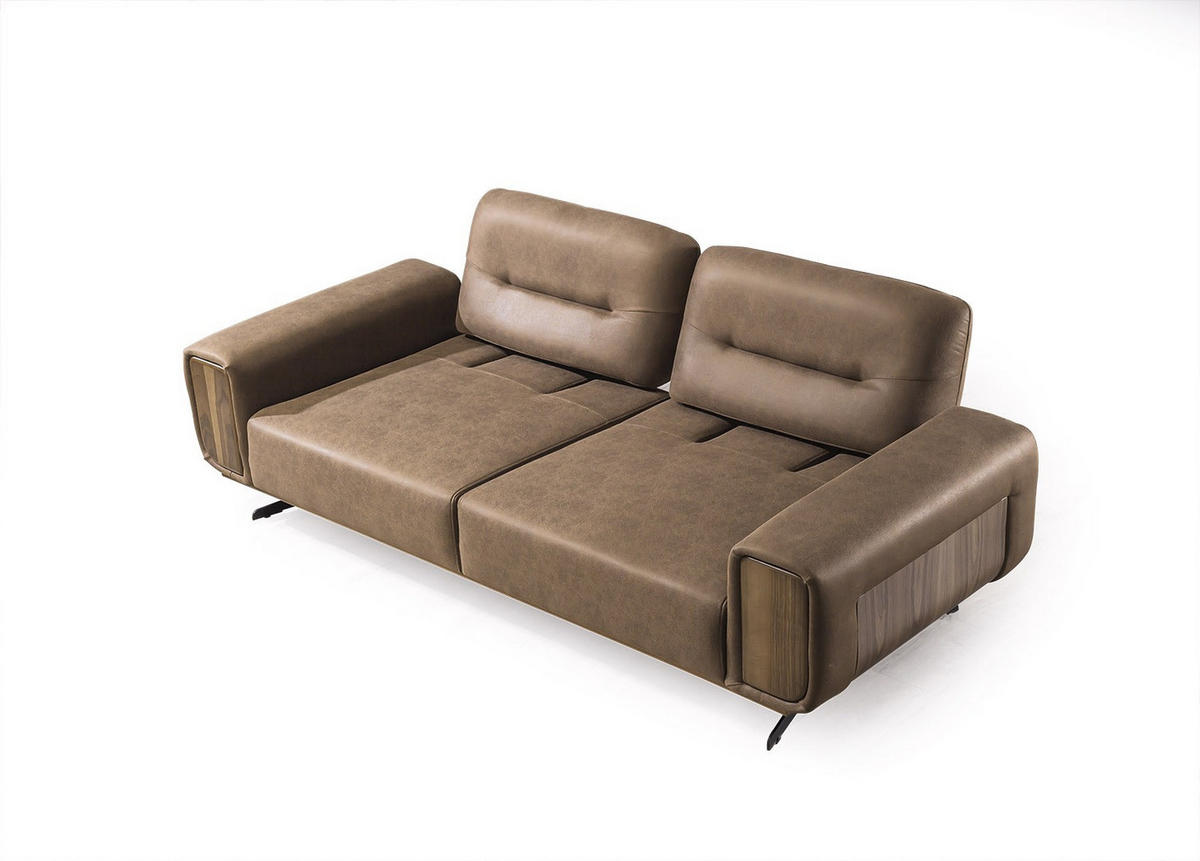 2-SITZER Sofa ROYAL, Braun - Braun, Textil/Metall (200/100/90cm)