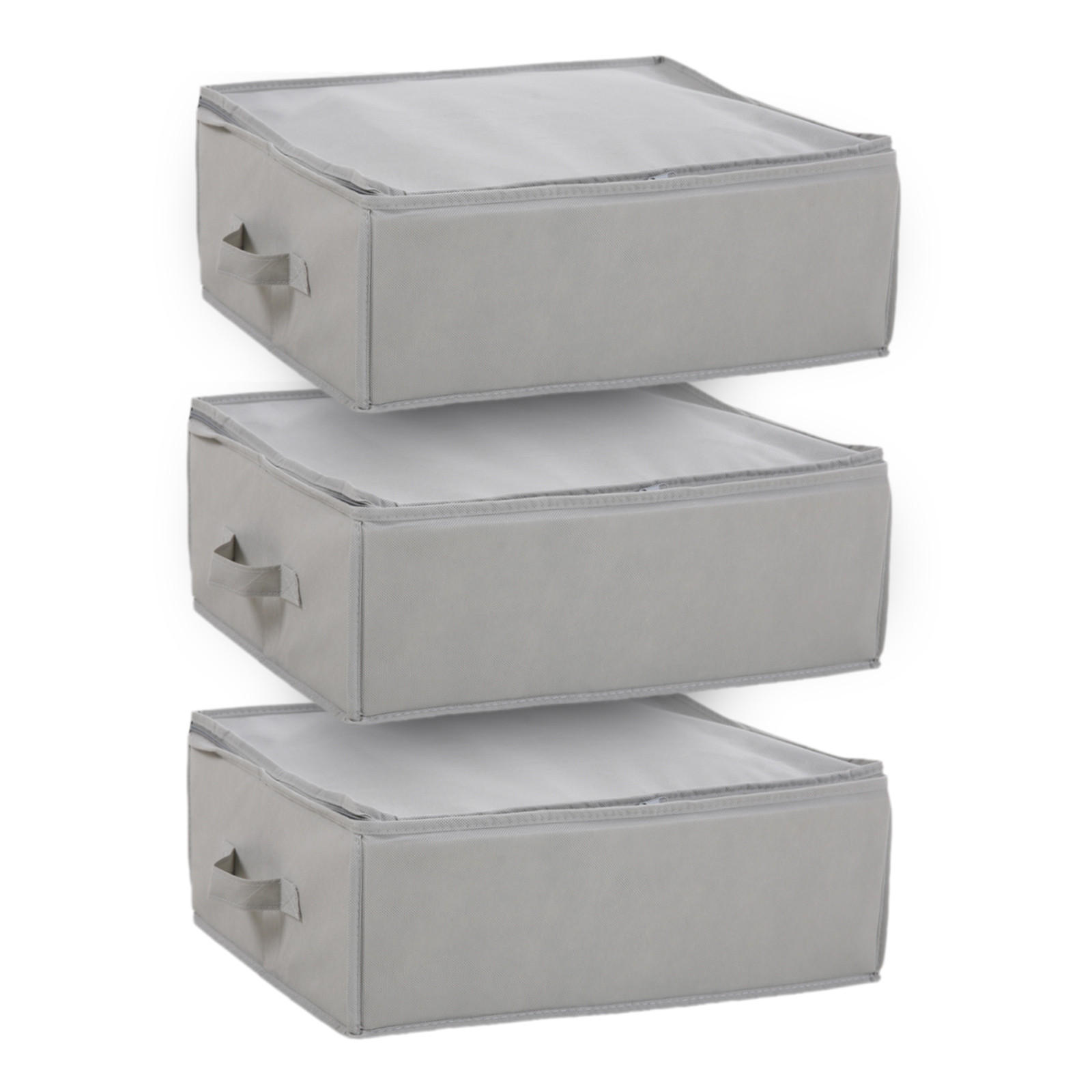 AUFBEWAHRUNGSTASCHE S 3er Set Hellgrau - Hellgrau, Textil (45/18/35cm) - SVITA